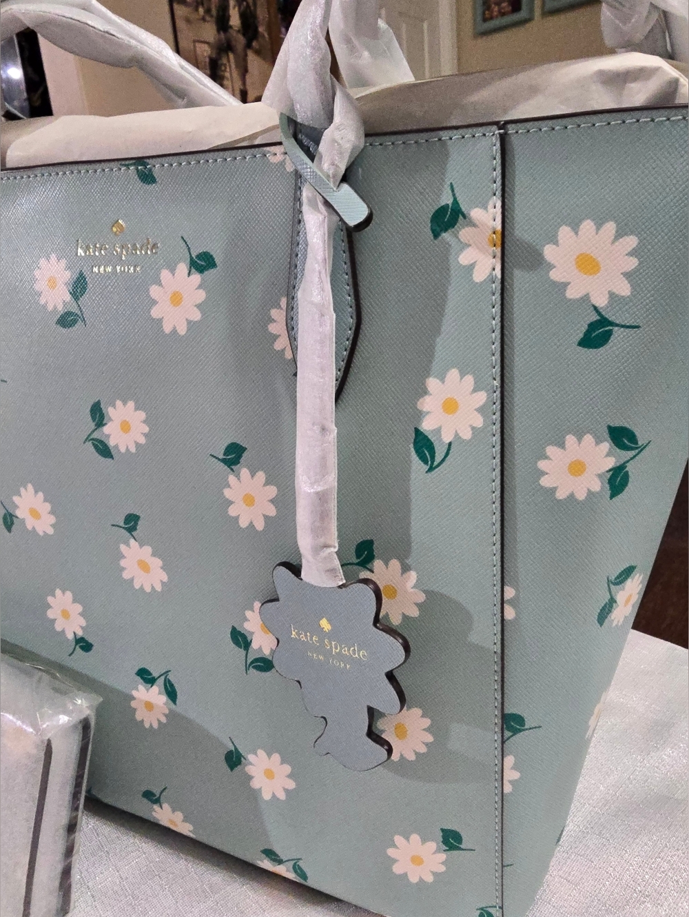 Kate Spade New York Dana Daisy Tote Aphrodite Green & Matching Large Wallet Set - Picture 3 of 14